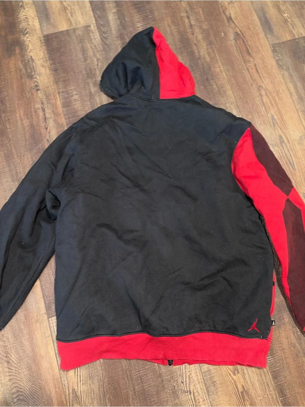 Nike Air Jordan Hoodie Pants Set Red Black Jumpman Full Zip Tracksuit